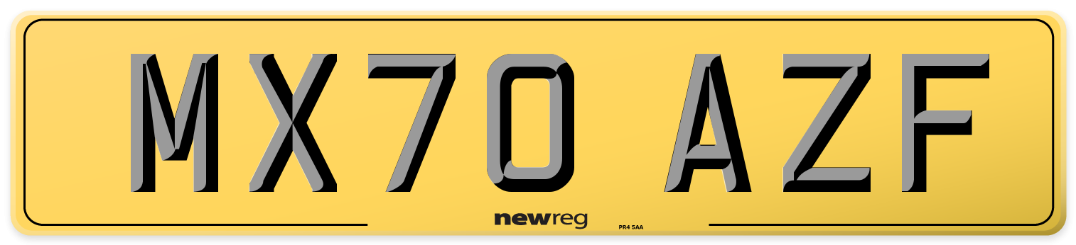 MX70 AZF Rear Number Plate