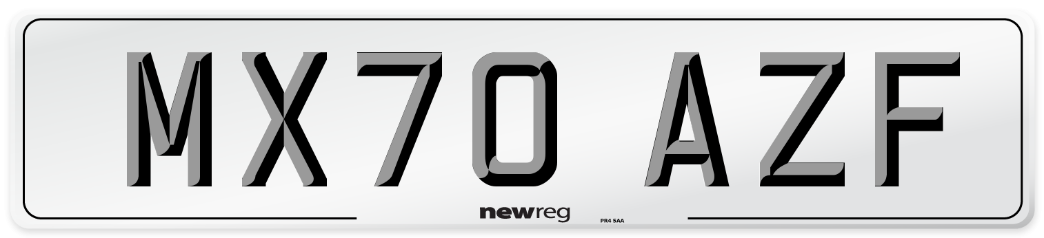 MX70 AZF Front Number Plate