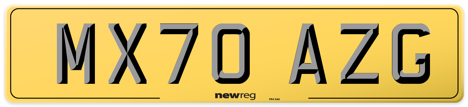 MX70 AZG Rear Number Plate