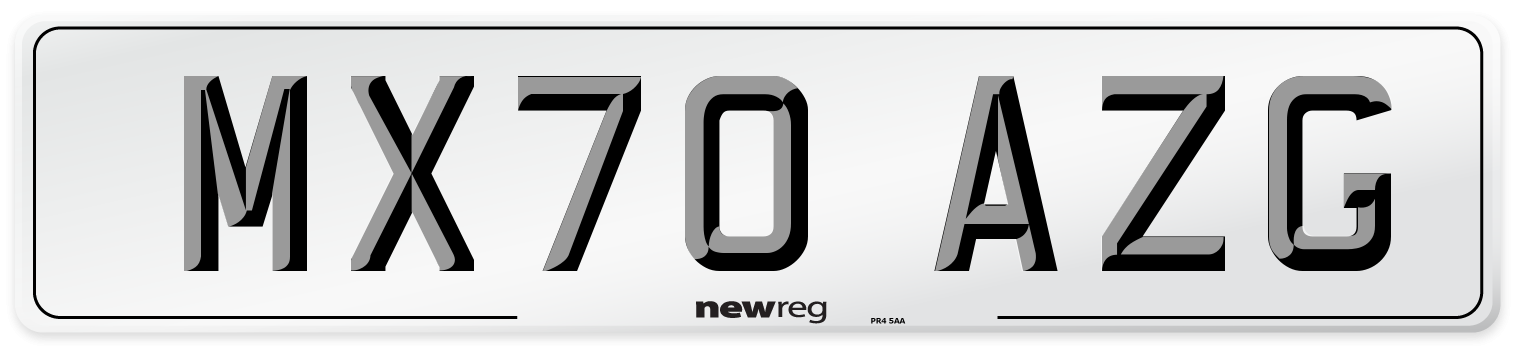 MX70 AZG Front Number Plate