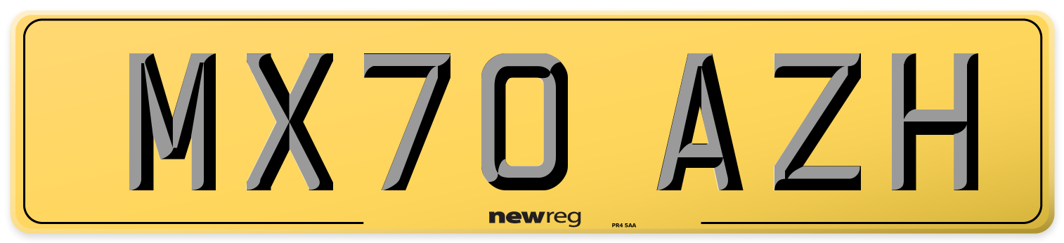 MX70 AZH Rear Number Plate