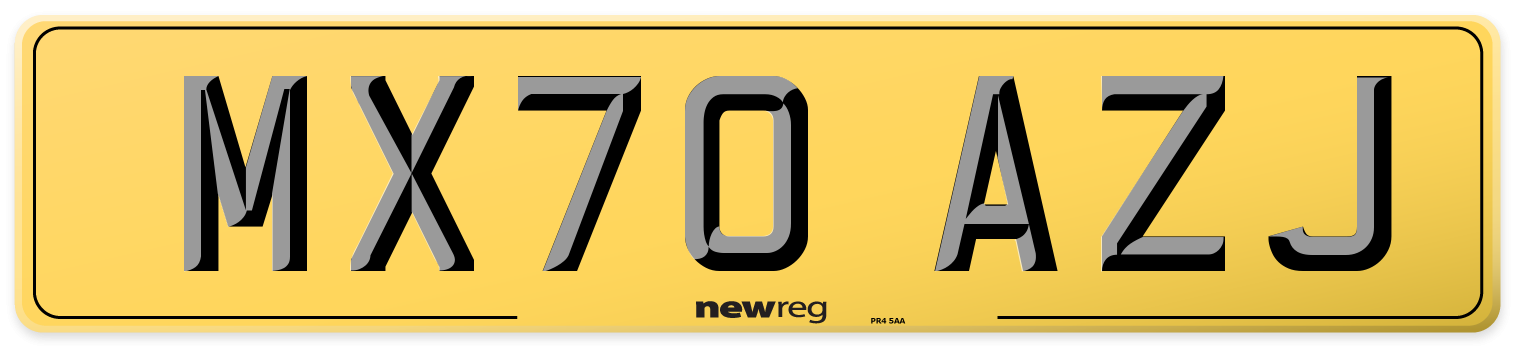 MX70 AZJ Rear Number Plate