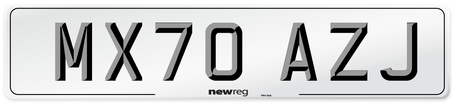 MX70 AZJ Front Number Plate
