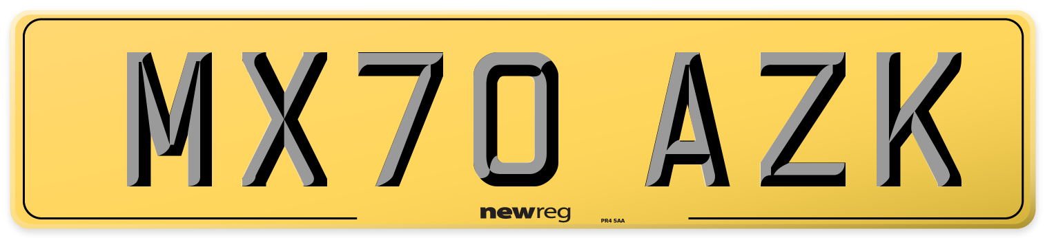 MX70 AZK Rear Number Plate