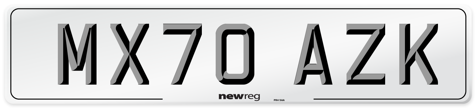 MX70 AZK Front Number Plate