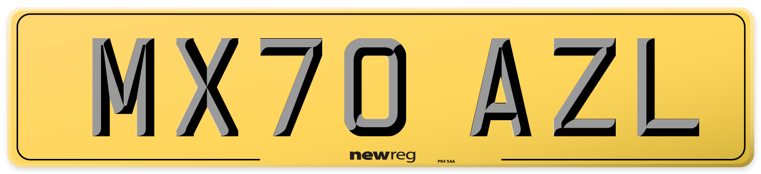 MX70 AZL Rear Number Plate
