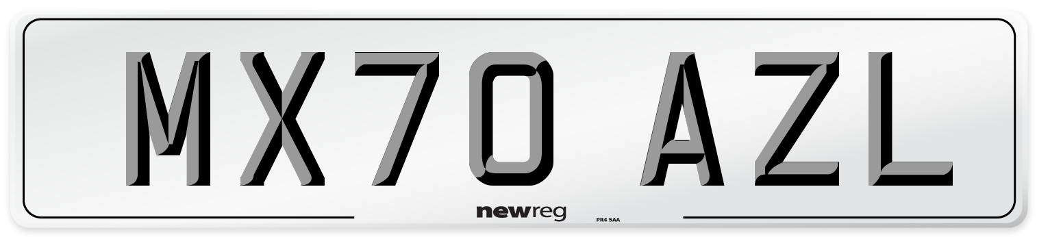 MX70 AZL Front Number Plate