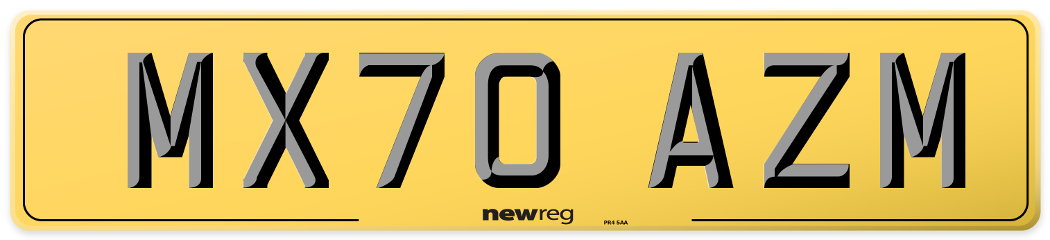 MX70 AZM Rear Number Plate