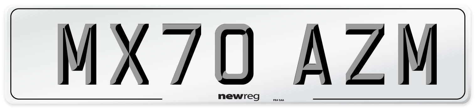 MX70 AZM Front Number Plate