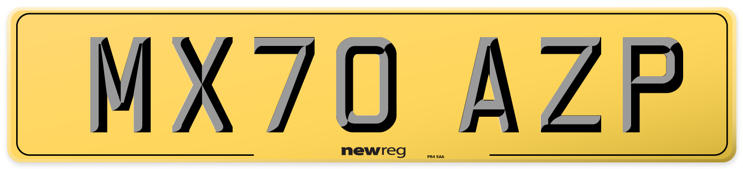 MX70 AZP Rear Number Plate
