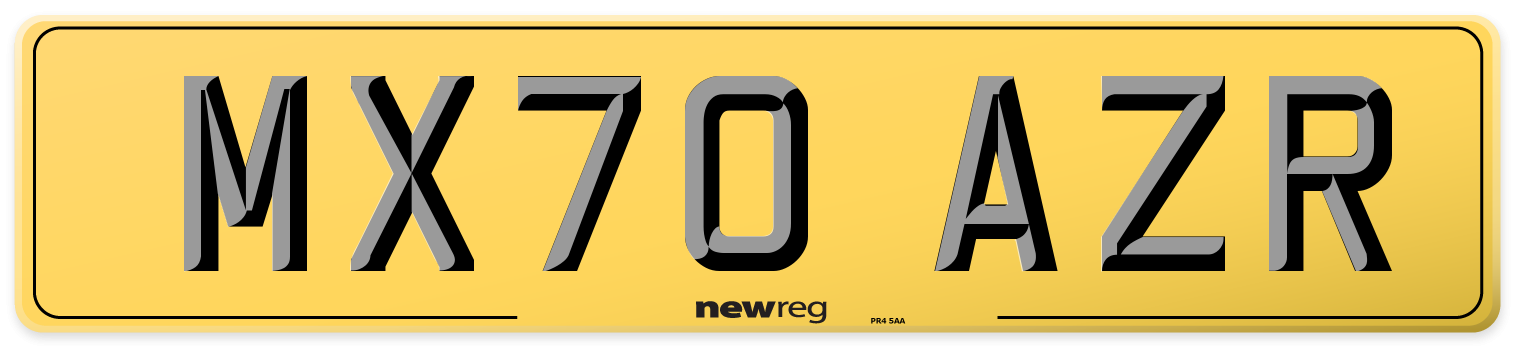 MX70 AZR Rear Number Plate