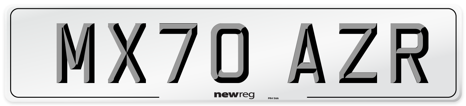 MX70 AZR Front Number Plate