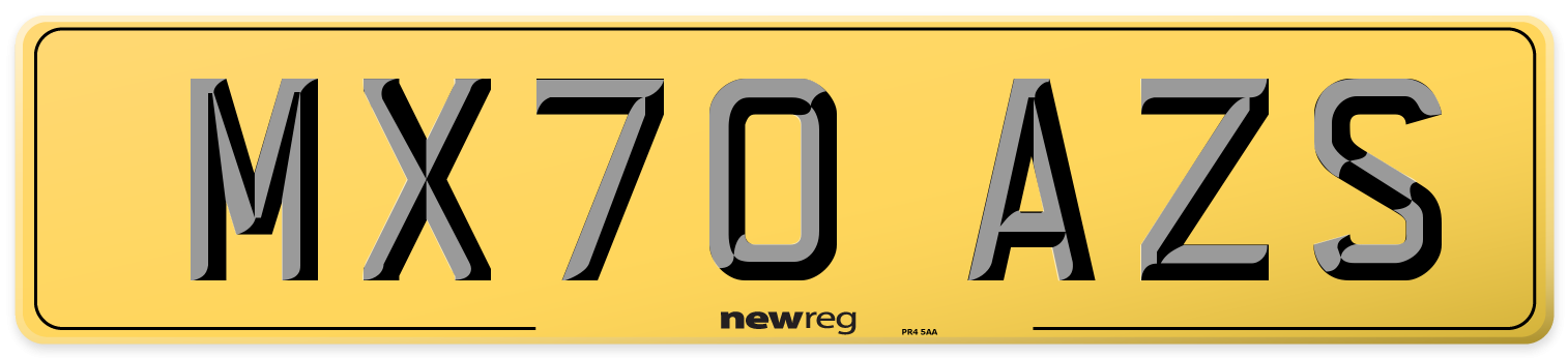 MX70 AZS Rear Number Plate