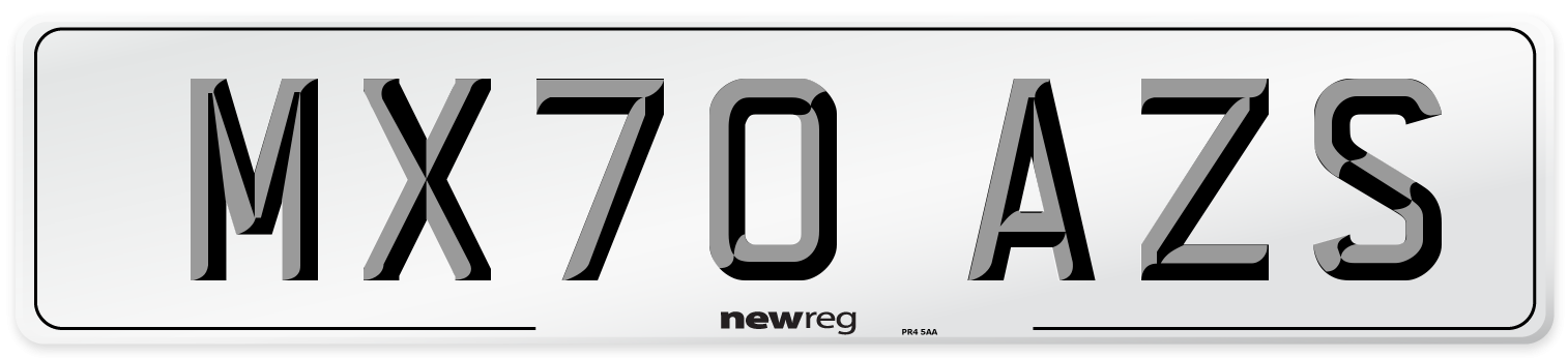MX70 AZS Front Number Plate