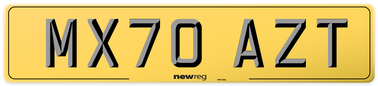 MX70 AZT Rear Number Plate