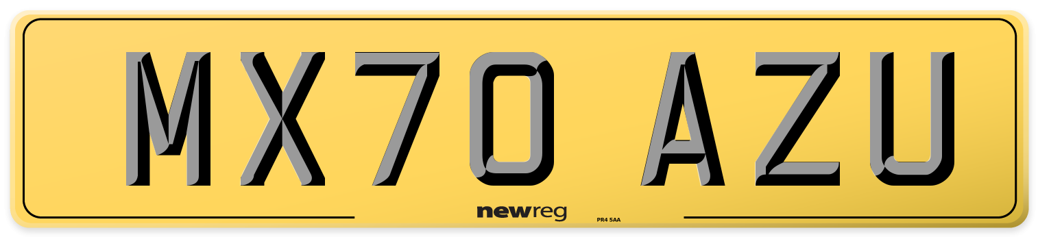 MX70 AZU Rear Number Plate