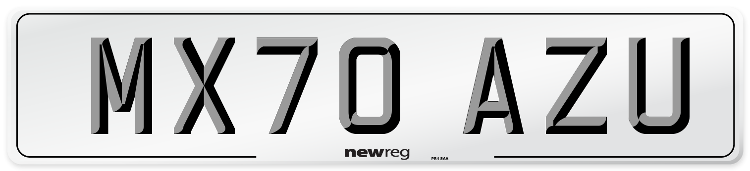MX70 AZU Front Number Plate
