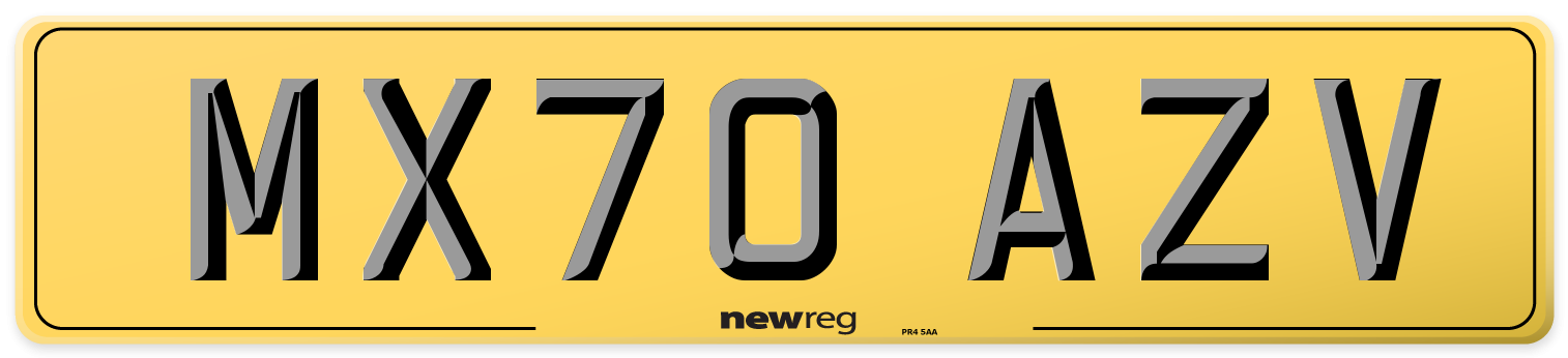 MX70 AZV Rear Number Plate