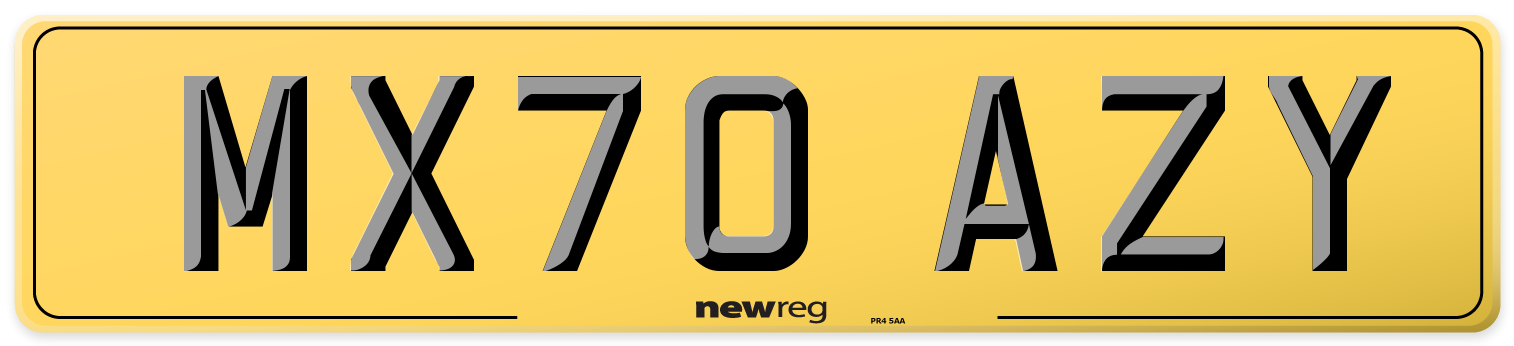 MX70 AZY Rear Number Plate