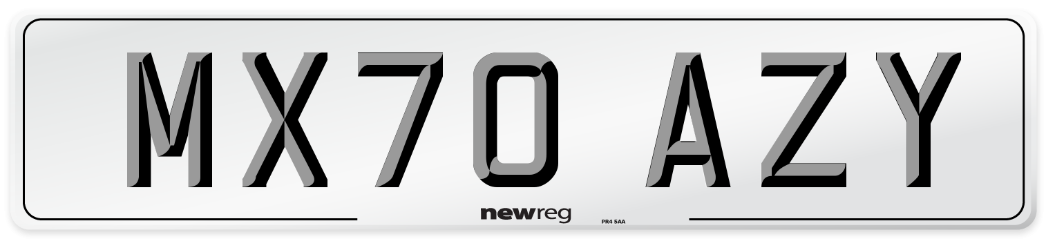 MX70 AZY Front Number Plate