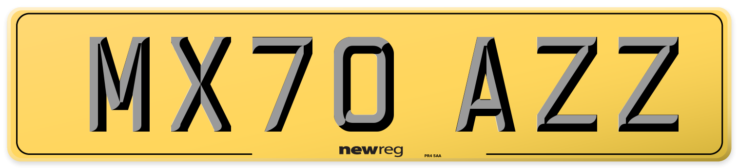 MX70 AZZ Rear Number Plate