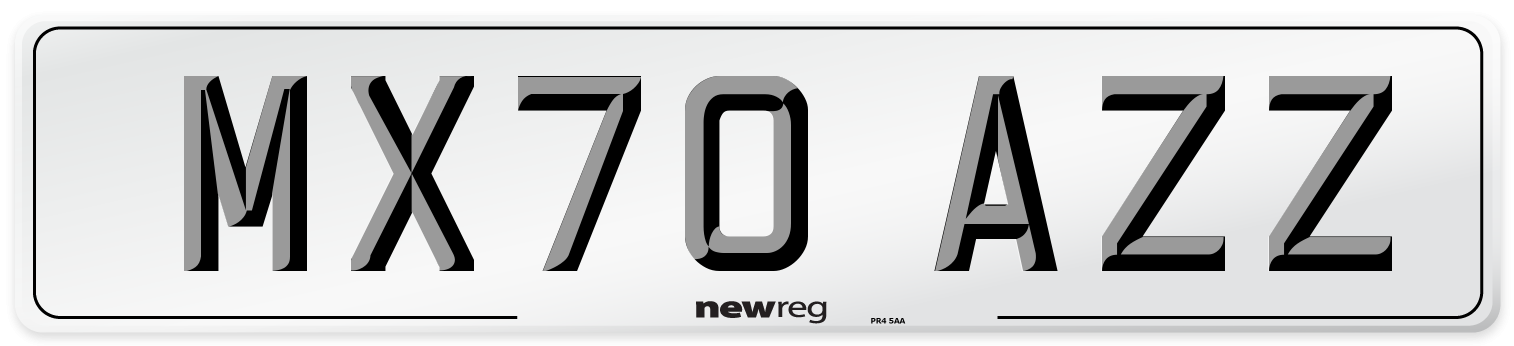 MX70 AZZ Front Number Plate