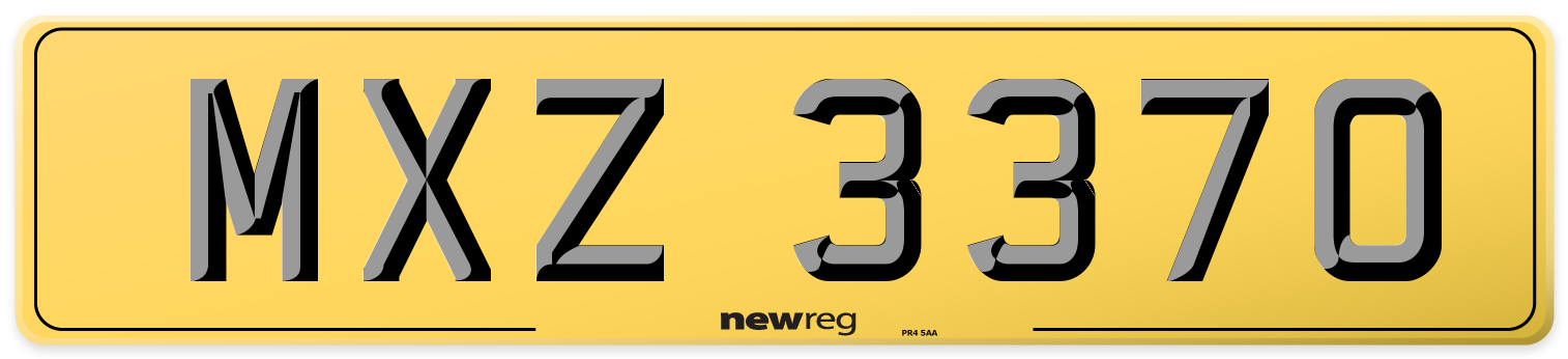 MXZ 3370 Rear Number Plate