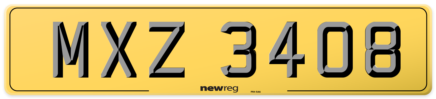 MXZ 3408 Rear Number Plate