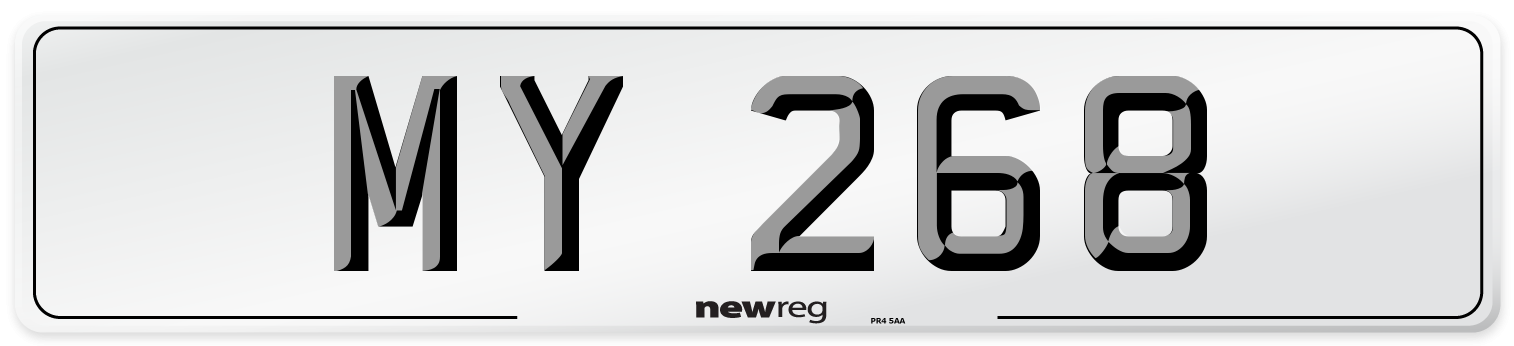 MY 268 Front Number Plate
