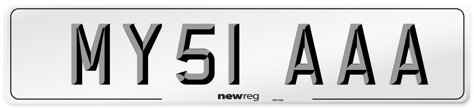 MY51 AAA Front Number Plate