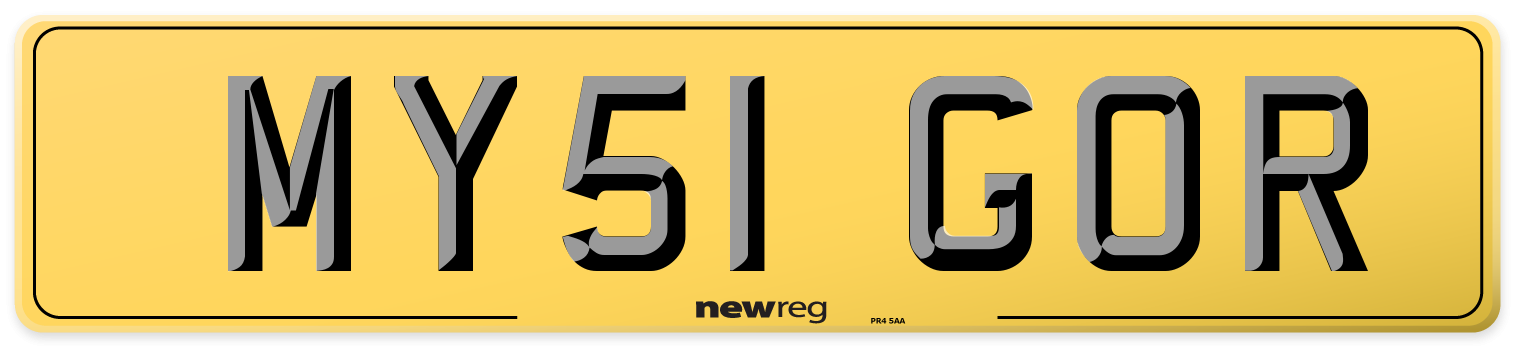 MY51 GOR Rear Number Plate