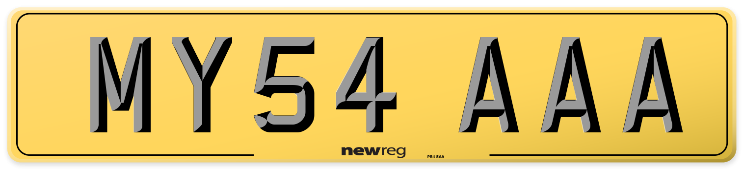 MY54 AAA Rear Number Plate