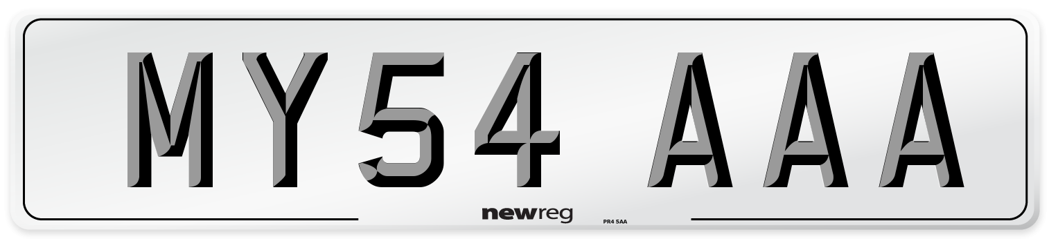 MY54 AAA Front Number Plate