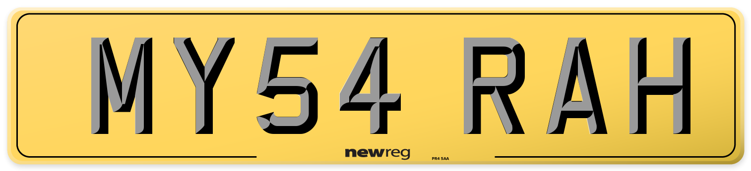 MY54 RAH Rear Number Plate