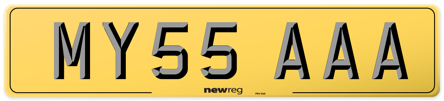 MY55 AAA Rear Number Plate