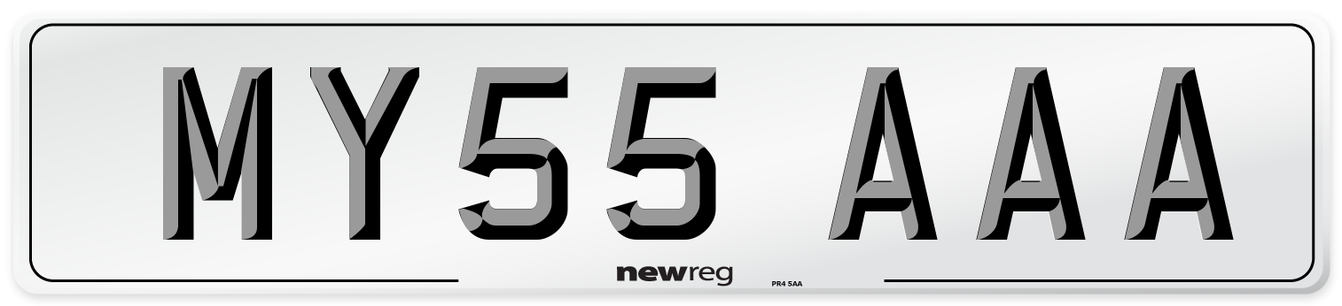 MY55 AAA Front Number Plate