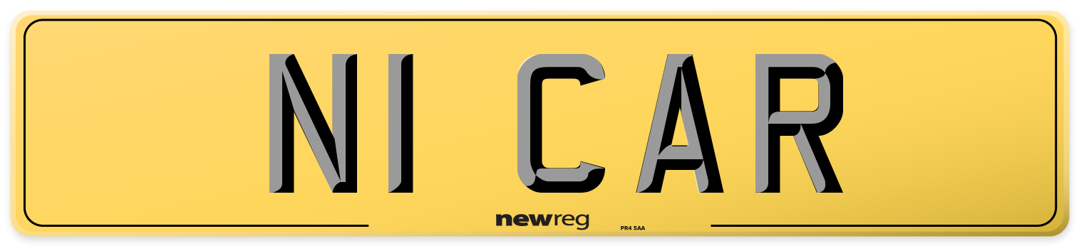N1 CAR Rear Number Plate