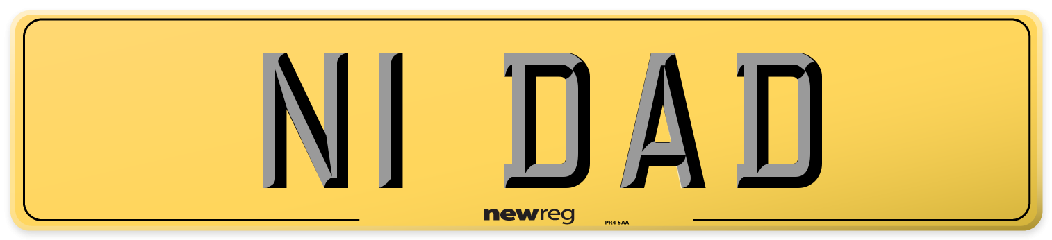 N1 DAD Rear Number Plate