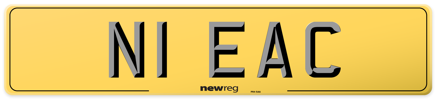 N1 EAC Rear Number Plate