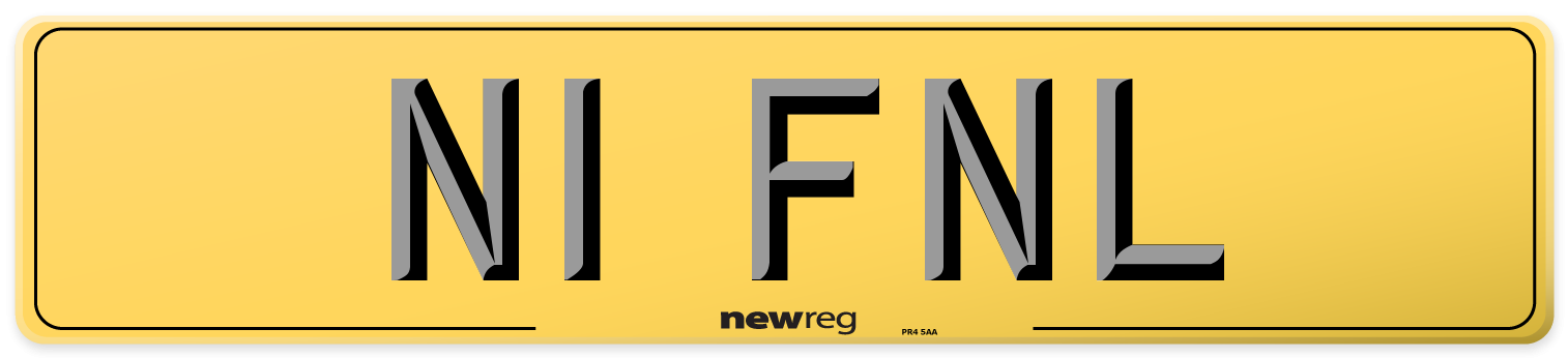 N1 FNL Rear Number Plate