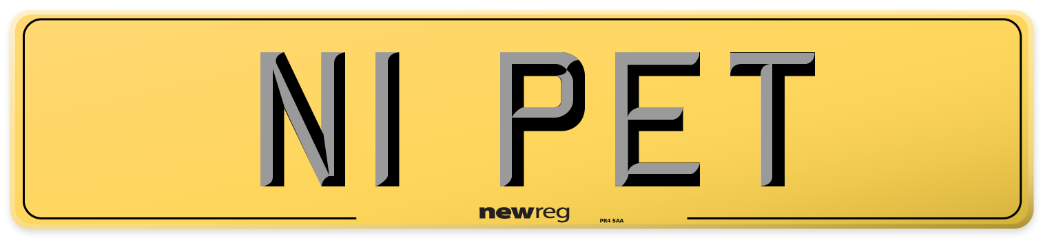 N1 PET Rear Number Plate