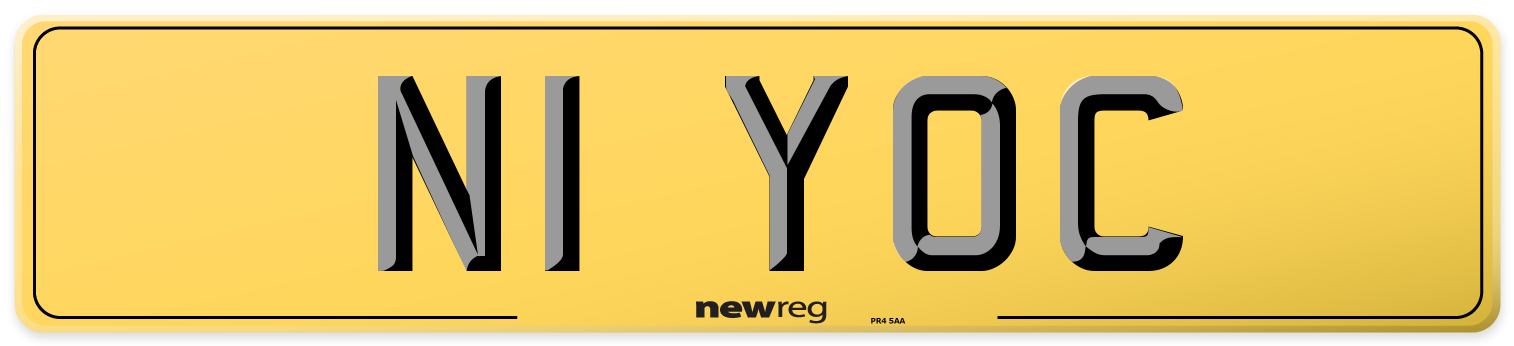 N1 YOC Rear Number Plate