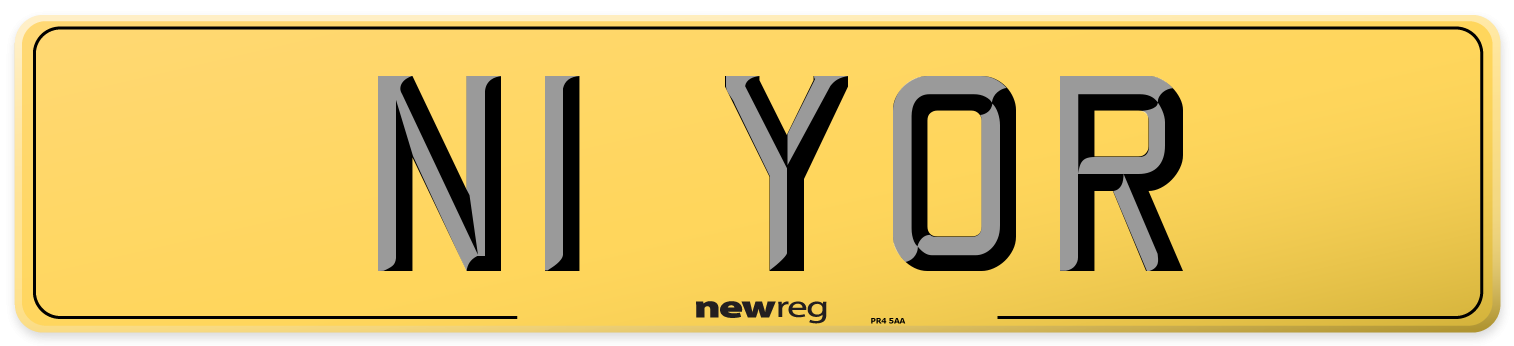 N1 YOR Rear Number Plate