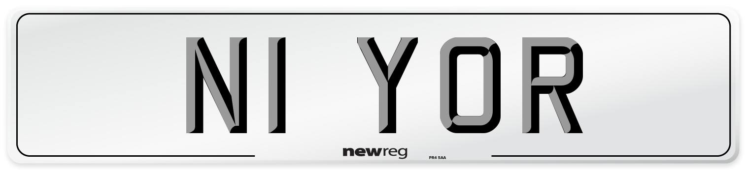 N1 YOR Front Number Plate