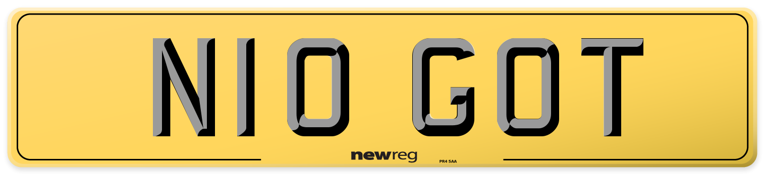 N10 GOT Rear Number Plate