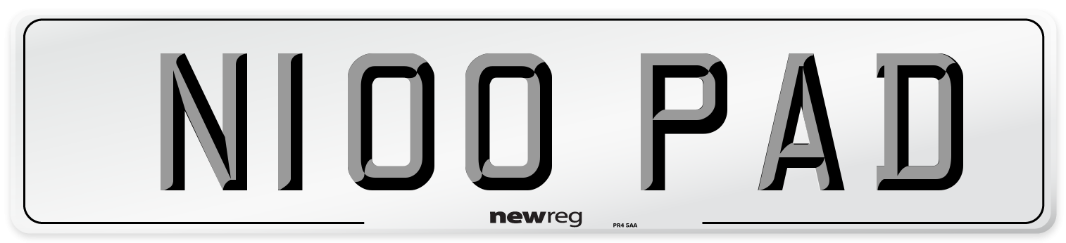 N100 PAD Front Number Plate
