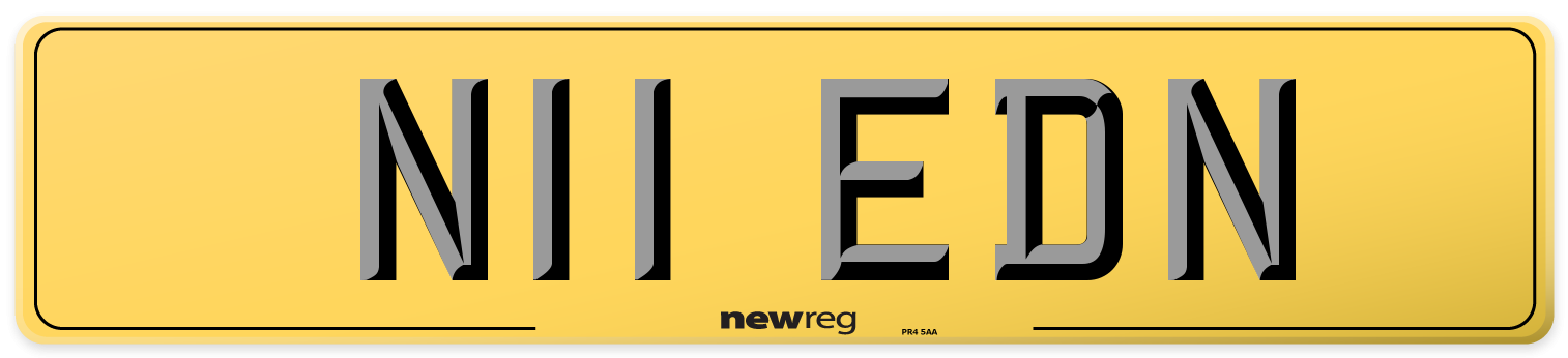 N11 EDN Rear Number Plate