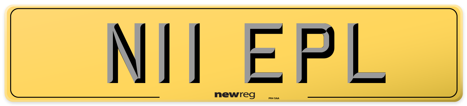 N11 EPL Rear Number Plate