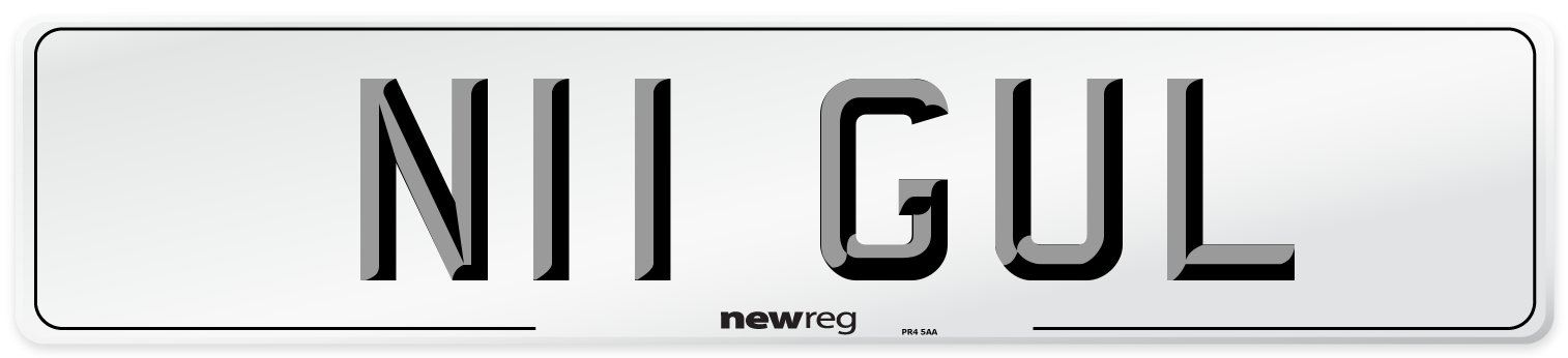 N11 GUL Front Number Plate