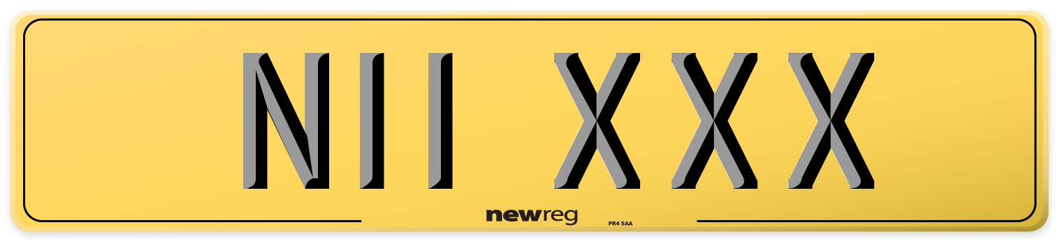 N11 XXX Rear Number Plate